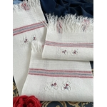 linge-ancien-serviettes-de-toilette-invite-nid-d-abeille-liteaux-rouges-bleus-ab-antiquite-brocante