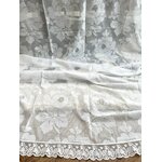 paire-rideaux-anciens-voilage-voile-de-coton-fleurs-roses-dentelle-stores-linge-de-maison-antiquite-brocante