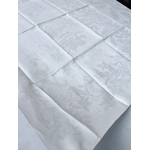 chasse-a-courre-damas-de-lin-historie-nappe-serviettes-service-de-table-ancien-linge-de-maison-antiquite-brocante-19eme
