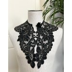 col application soie soutache mode ancienne amovible tulle noir dentelle napoleon 3 antiquite linge ancien