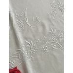 linge-ancien-drap-de-lit-broderie-blanche-main-plumetis-pois-raisins-feuilles-monogramme-mb-shabby-chic-antiquite-lin
