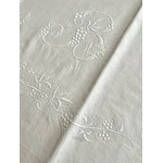 linge-ancien-drap-en-lin-brode-main-mariage-monogramme-mb-raisons-feuilles-de-vignes-bles-pampres-brocante