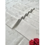 linge-de-table-ancien-lin-damasse-nappe-serviette-douze-couverts-chasse-a-courre-venerie-brocante-antiquite