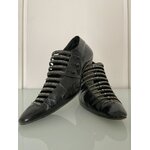 souliers bal dame mode 1880 1890 1900 19eme perles cuir noir chaussures escarpins talons antiquite