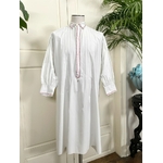 chemise-de-nuit-grand-pere-liquette-homme-linge-ancien-coton-percale-broderie-rouge-col-pointe-antiquite-brocante