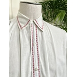 chemise-de-nuit-retro-homme-liquette-pyjama-coton-percale-blanc-rouge-linge-ancien-antiquite-brocante
