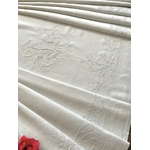 Drap ancien 330x220cm - retour brodé/monogrammé