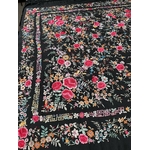 châle-ancien-espagne-manille-canton-flamenco-vetement-epoque-soie-brodee-main-antiquite-brocante