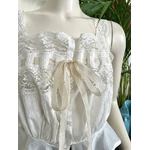 cache corset ancien linon ruban soie dentelle valenciennes mode femme 19e antiquite brocante