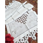 centre-chemin-de-table-napperons-lin-brode-main-linge-ancien-dentelle-crochet-d-art-antiquite-brocante