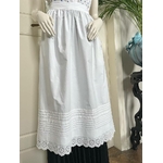 tablier percale coton fin dentelle broderie anglaise linge doffice ancien soubrette service diner table servante broderie fait main antiquite brocante vente achat