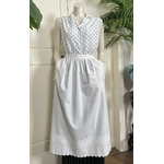 linge-ancien-tablier-de-service-a-table-cuisine-office-domestique-servante-bavette-broderie-main-feston-coton-percale-plisse