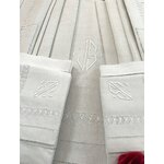 drap-ancien-linge-de-lit-en-lin-brode-main-monogramme-chiffre-lettres-broderie-blanche-jours-venise-echelle-antiquite-brocante
