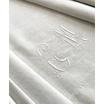 linge-ancien-drap-de-lit-en-lin-brode-main-antiquite-brocante-chic-shabby-blanc-lin-fil-mongramme-initiales-chiffre-trousseau
