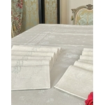 service-de-table-lin-damasse-linge-ancien-monogramme-initiales-diner-linge-de-maison-antiquite-brocante