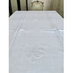 linge-ancien-nappe-en-lin-decor-damasse-19eme-trousseau-de-mariage-diner-repas-fetes-antiquite-brocante