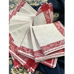 linge-de-table-ancien-serivettes-liteaux-rouge-lin-damasse-napoleon-empire-rouge-blanc-antiquite-brocante