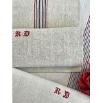 torchons-anciens-brodes-main-initiales-fil-rayures-roubes-bleues-linge-office-ancien-antiquite-brocante-vintage-trousseau-traditionnel