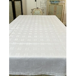nappe-ancienne-lin-damasse-carreaux-damiers-initials-f-t-monogramme-linge-ancien-antiquite-brocante-vintage