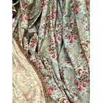 linge ancien rideaux textille tissus empire fin 19eme 1900 1880 cotonnade imprimee roses floral antiquite brocante