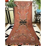 chale-long-cachemire-ancien-indien-arlequine-tissage-lance-decoupe-laine-linge-ancien-mode-ancienne-antiquite-brocante