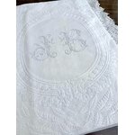Couverture de mariage provençale monogramme JB  fin XIXème