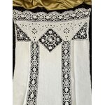 Rideaux en coton crème dentelle aux fuseaux incrustations décoration de fenêtre