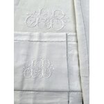 Linge ancien drap taie parure de lit 19e campagne chic Brocante