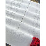 Linge ancien 11 serviettes de table damas de lin monogramme MM Antiquités