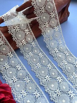 Dentelle Ancienne Vintage En Coton Blanc - Pour Création Et Couture - Origine France