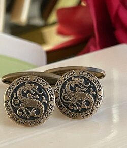 Boutons De Manchettes Vintage En Métal Argenté Vieilli - Très Bon état Pour Une Touche D'élégance Rétro