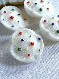 Bouton Ancien Vintage Résine Et Strass - Rose/orange, Rond, Pour Blazers Et Manteaux