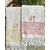 serviettes de toilette eponges anciennes linge ancien de bain coton monogramme initiales franges gaufre blanc saumon jaune antiquite brocante