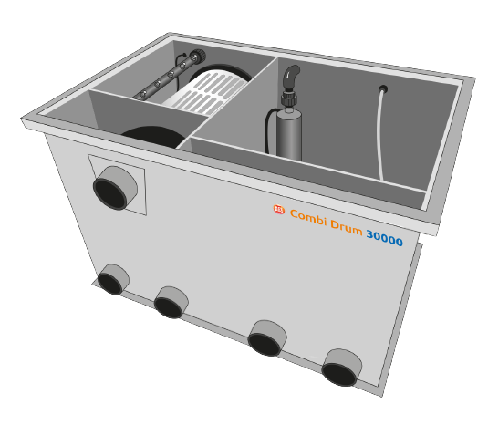Filtre à tambour Koi Pro Combi Drum 30.000 - 120 microns - 17,50 m3/h - UVC amalgame 40W intégré