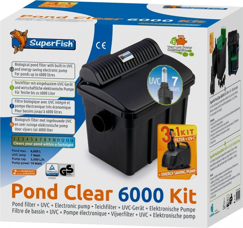 Kit filtre 3 en 1  Pond Clear 6000 pour bassin de 2 m3