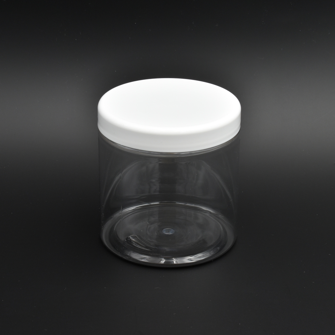 Pot Deli rond plastique PET transparent avec couvercle rentrant 250ml H61mm