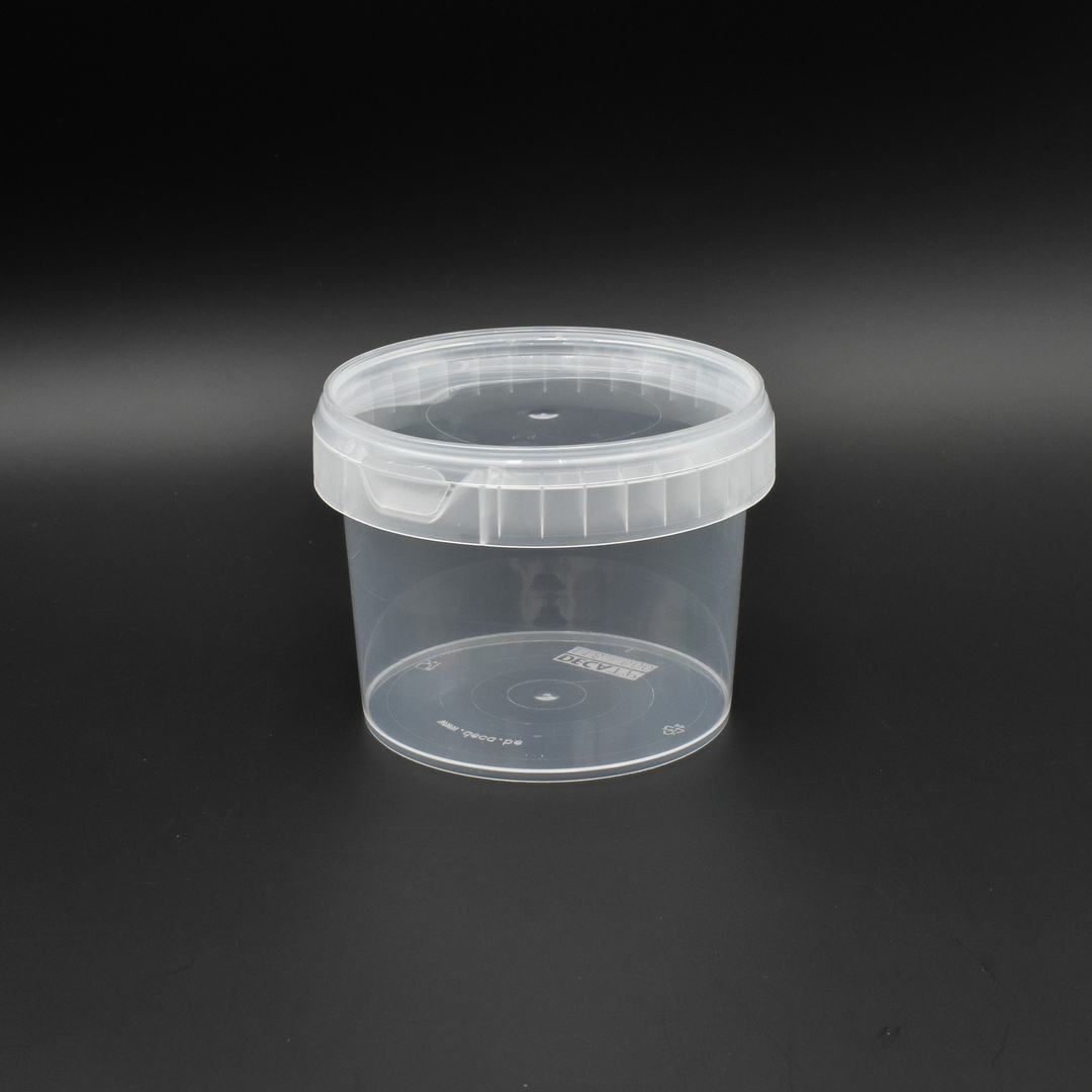 Pot plastique rond transparent 600ml avec couvercle - Pots - topflacon