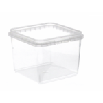 boite plastique carrée 365 ml avec couvercle à charnière - Pots - topflacon