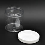 Pot plastique rond transparent 365ml avec couvercle - Pots - topflacon
