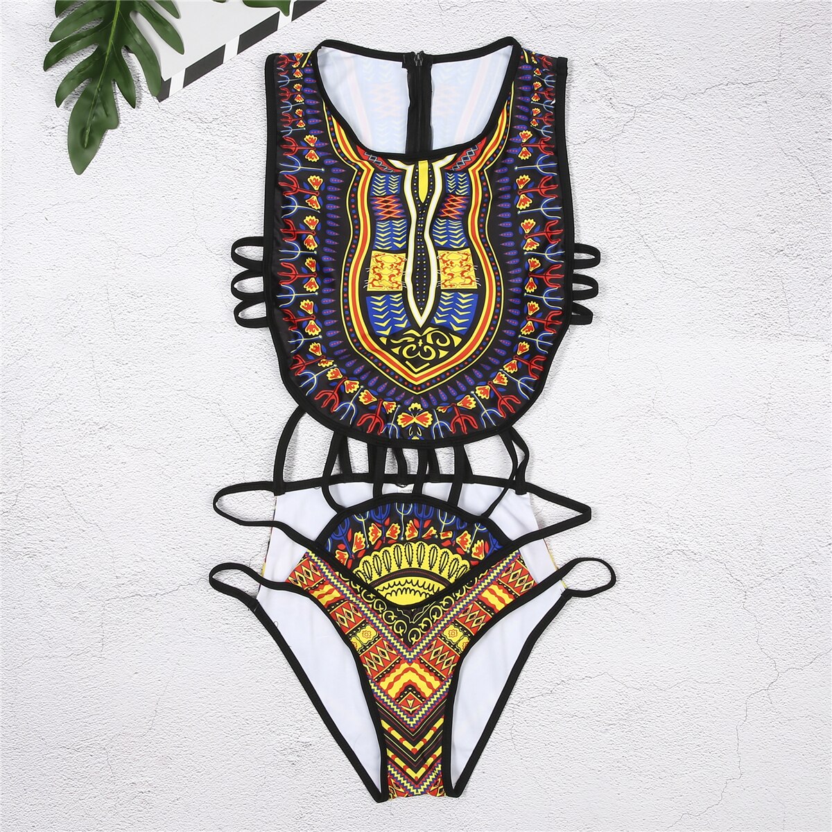 Maillot-de-bain-africain-imprim-Floral-ethnique-Sexy-taille-haute-Cover-Up-Bikini-ensemble-pour-baigneurs