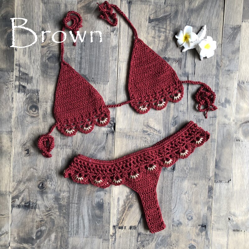 Maillot-de-bain-Crochet-Micro-Bikini-taille-haute-G-col-licou-Lingerie-Sexy-pour-la-plage