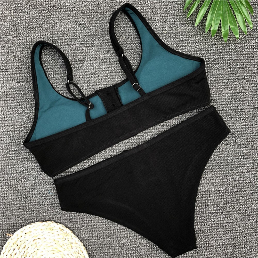 Maillot-de-bain-deux-pi-ces-boutons-Sexy-soutien-gorge-Bandeau-c-tel-Push-Up-pour