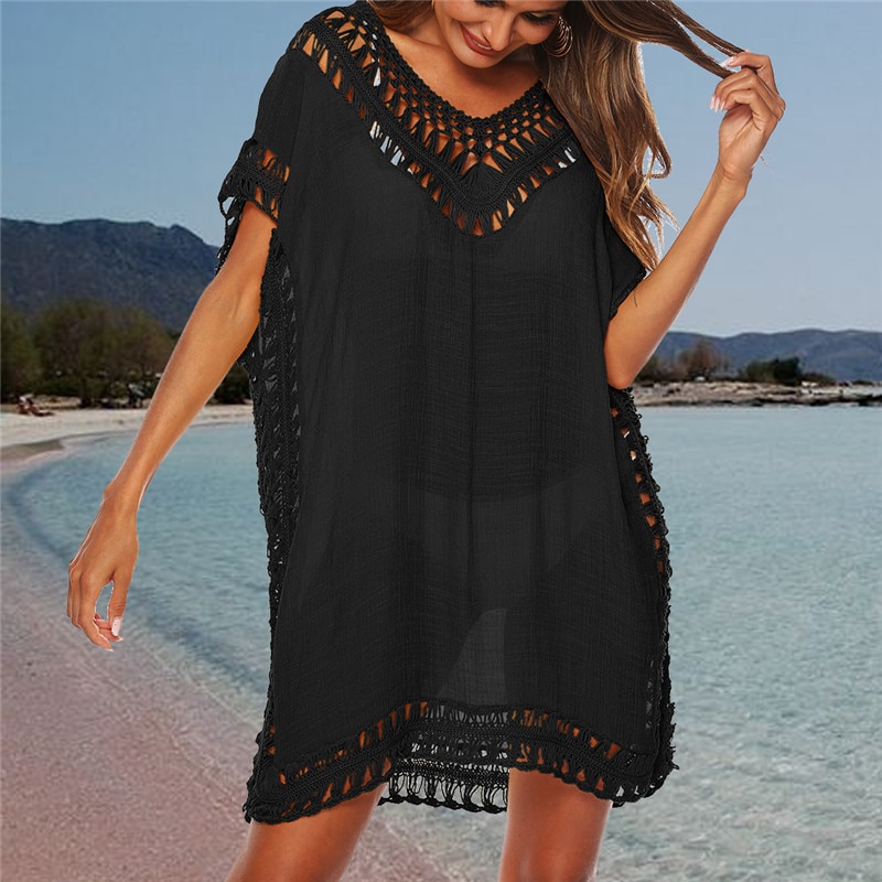 2022-Sexy-Women-Loose-Beach-Dress-Tunic-Solid-Bikini-Cover-UP-Swimsuit-Beachwear-Swimwear-Hollow-Out