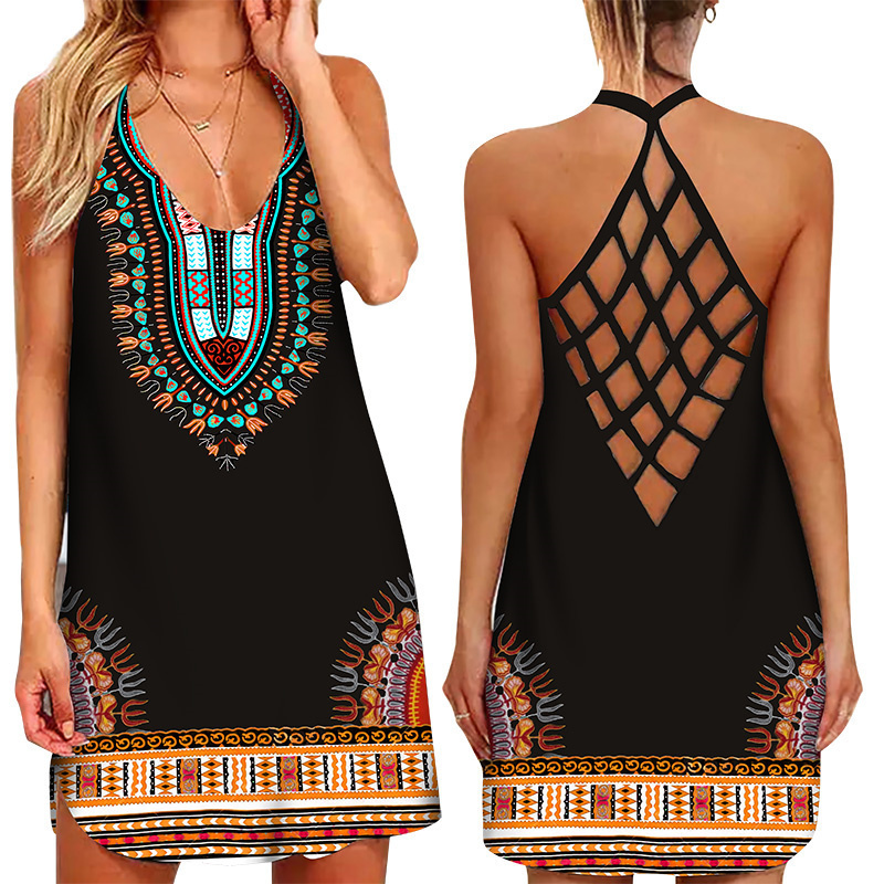 Mini-robe-de-plage-Style-africain-d-contract-ample-Camis-sans-manches-Sexy-Dashiki-pour-femmes