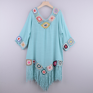 Robe-de-plage-blanche-avec-franges-Cover-Up-Sexy-ajour-tunique-costume-de-bain-t-2021