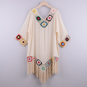 Robe-de-plage-blanche-avec-franges-Cover-Up-Sexy-ajour-tunique-costume-de-bain-t-2021