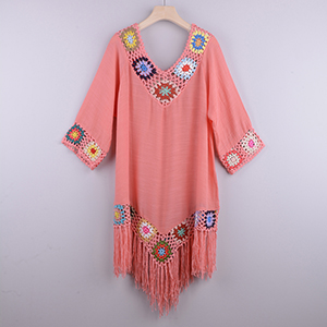 Robe-de-plage-blanche-avec-franges-Cover-Up-Sexy-ajour-tunique-costume-de-bain-t-2021