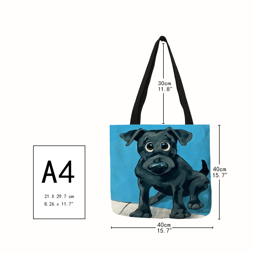 Sacs-main-en-tissu-imprim-chien-gris-pour-femmes-fourre-tout-de-Shopping-personnalis-sacs-de