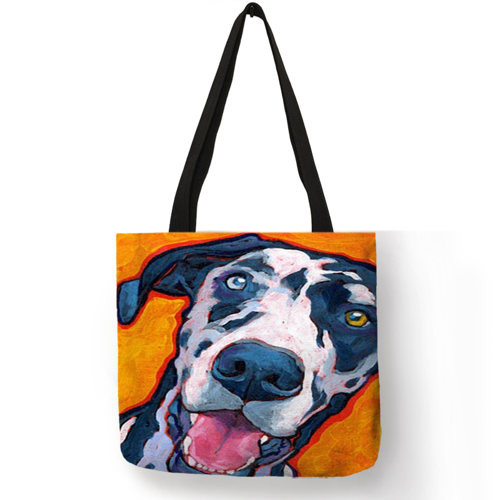 Sacs-main-en-tissu-imprim-chien-gris-pour-femmes-fourre-tout-de-Shopping-personnalis-sacs-de