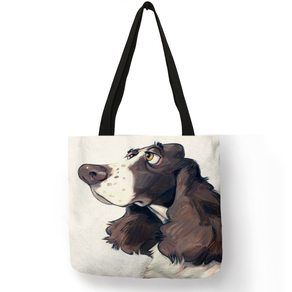 Sacs-main-en-tissu-imprim-chien-gris-pour-femmes-fourre-tout-de-Shopping-personnalis-sacs-de